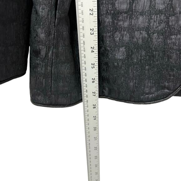 Vintage Andrea Odicini 100% Silk Black Texture Set Blazer Skirt Size 42 - Picture 4 of 15